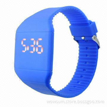 Hot Sale LED Watch with Touch Screen, Eco-friendly PU Band with Plastic Case Back
